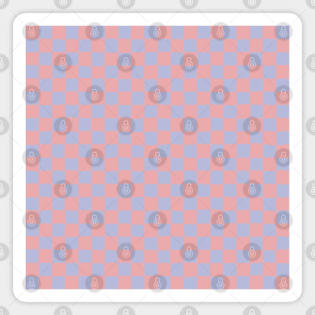 Wonky Checkerboard, Pink and Lavender Magnet by Niemand